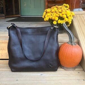 Patricia Nash Dark Brown Leather Shoulder Bag KALISPELL style P1455625